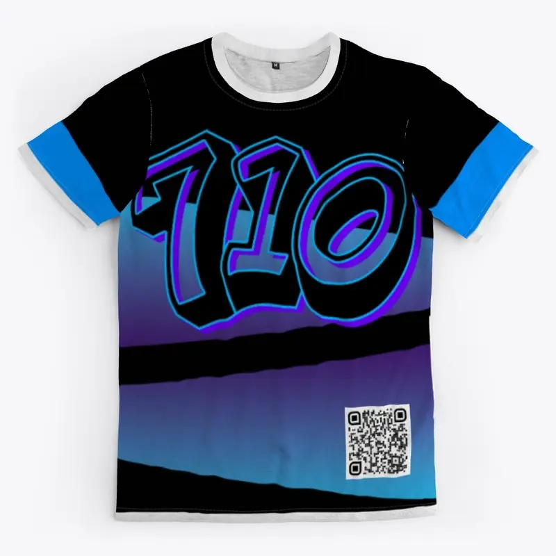 710 Blue Color Block Graphic Tee